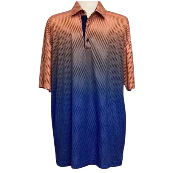 Greg Norman Men’s Play-Dry Gold Orange Blue Ombre Short Sleeve Polo | Size XXL - Picture 11 of 11